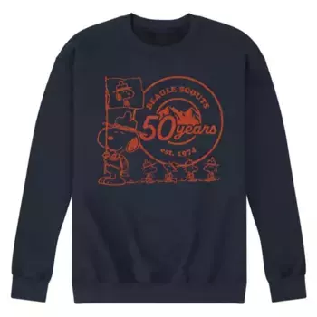 Мужская флисовая толстовка с логотипом Peanuts и флагом скаутов Snoopy Licensed Character, синий