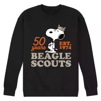 Мужская флисовая толстовка с логотипом Snoopy в шляпе скаута-бигля Licensed Character, черный