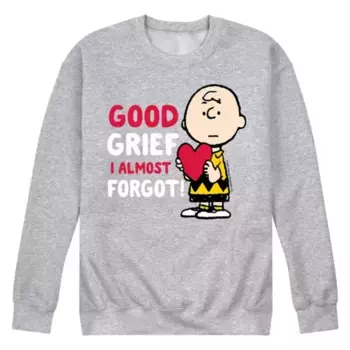 Мужская флисовая толстовка с надписью «Peanuts Good Gride Forgot» Licensed Character, серый