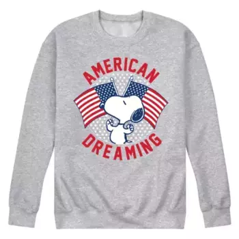 Мужская флисовая толстовка с принтом «American Dreaming» Licensed Character, серый