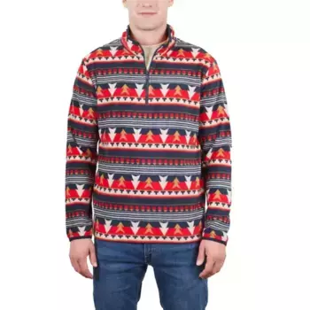 Мужская флисовая толстовка с принтом и молнией на четверть Mountain And Isles, цвет red navy navajo