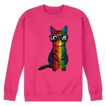 Мужская флисовая толстовка с принтом «Love Cat» Licensed Character, пурпурный
