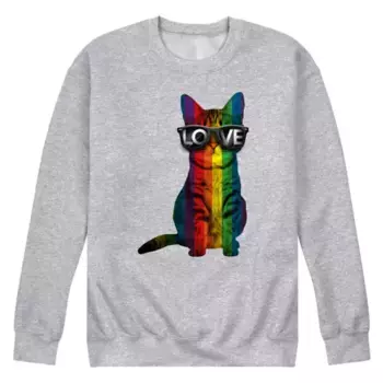 Мужская флисовая толстовка с принтом «Love Cat» Licensed Character, серый