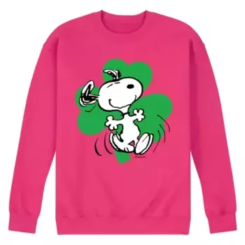 Мужская флисовая толстовка с принтом «Peanuts Dancing Snoopy Shamrock» Licensed Character, пурпурный