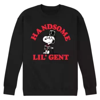 Мужская флисовая толстовка с принтом «Peanuts Hantly Lil Gent» Licensed Character, черный