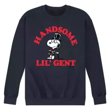 Мужская флисовая толстовка с принтом «Peanuts Hantly Lil Gent» Licensed Character, синий