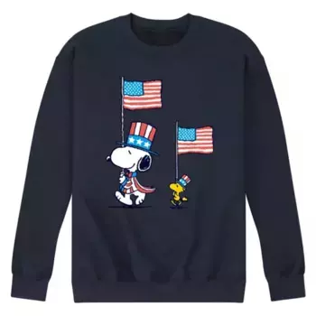 Мужская флисовая толстовка с принтом «Peanuts Snoopy Woodstock March» Licensed Character, синий