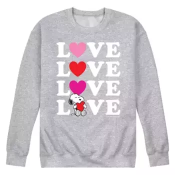 Мужская флисовая толстовка с принтом «Peanuts Snoopy Love» Licensed Character, серый