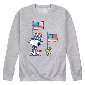 Мужская флисовая толстовка с принтом «Peanuts Snoopy Woodstock March» Licensed Character, серый