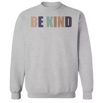 Мужская флисовая толстовка с разноцветным принтом "Be kind" Licensed Character, цвет sport gray