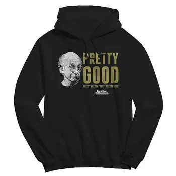 Мужская флисовая толстовка с рисунком Pretty Good Larry Face Curb Your Enthusiasm Licensed Character, черный