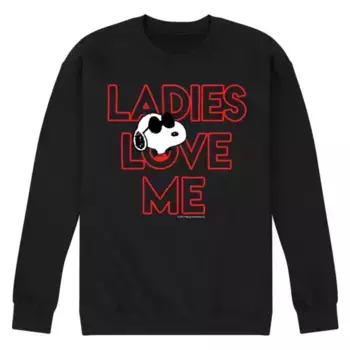 Мужская флисовая толстовка с солнцезащитными очками Peanuts Ladys Love Licensed Character, черный