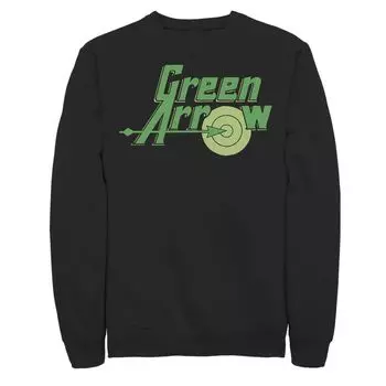 Мужская флисовая толстовка с винтажным текстовым плакатом DC Comics The Green Arrow, Black Licensed Character, черный