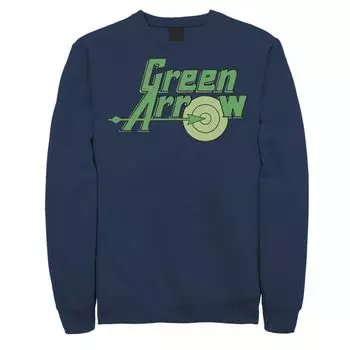 Мужская флисовая толстовка с винтажным текстовым плакатом DC Comics The Green Arrow, Blue Licensed Character, синий