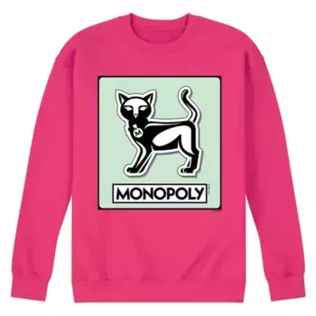 Мужская флисовая толстовка с жетоном из игры "Монополия" в виде кота Licensed Character, розовый