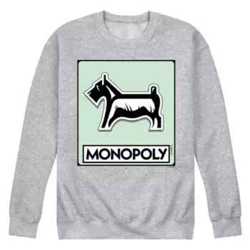 Мужская флисовая толстовка с жетоном собаки из Monopoly Licensed Character, серый
