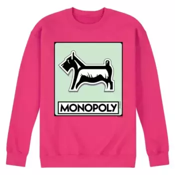 Мужская флисовая толстовка с жетоном собаки из Monopoly Licensed Character, розовый