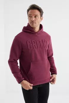 Мужская флисовая толстовка стандартного кроя с капюшоном и карманом-кенгуру с вышивкой фиолетового цвета TOMMYLIFE
