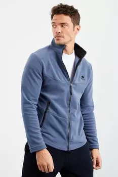 Мужская флисовая толстовка стандартного кроя с воротником стойкой и молнией Petrol TOMMYLIFE