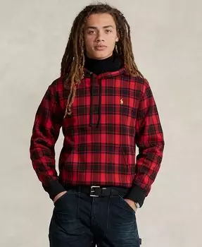 Мужская флисовая толстовка в клетку с ворсом Polo Ralph Lauren, красный