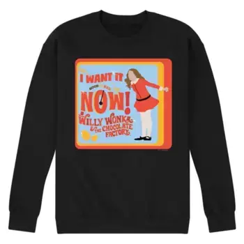 Мужская флисовая толстовка Willy Wonka Veruca Salt Licensed Character, черный