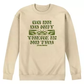 Мужская флисовая толстовка Yoda Do или Do Not There's No Try Crew Star Wars, бежевый