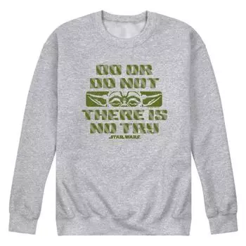 Мужская флисовая толстовка Yoda Do или Do Not There's No Try Crew Star Wars, серый