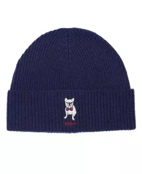 Мужская французская шапка-бини с вышивкой Polo Ralph Lauren