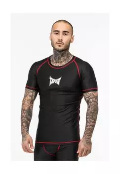 Мужская функциональная рубашка с короткими рукавами, приталенного кроя CRYSTAL TAPOUT, черно-бело-красный