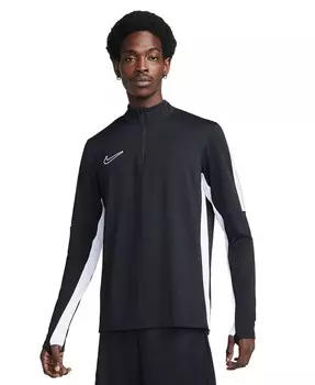 Мужская футбольная футболка Dri-FIT с молнией 1/2 Nike, черный