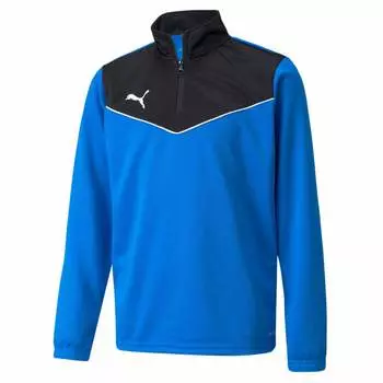 Мужская футбольная футболка с молнией в четверть Puma IndividualRISE, синий/черный