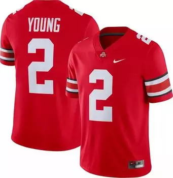 Мужская футбольная майка Nike Chase Young Ohio State Buckeyes #2 Scarlet Dri-FIT Game