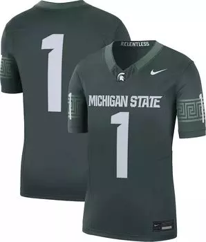 Мужская футбольная майка Nike Michigan State Spartans #1 зеленая Dri-FIT Limited VF