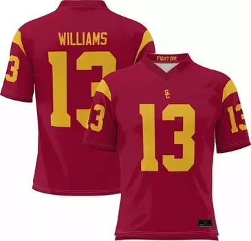 Мужская футбольная майка Prosphere Trojans USC Caleb Williams # 13 Cardinal Replica