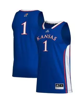Мужская футболка №1 Royal Kansas Jayhawks Team Swingman adidas, синий