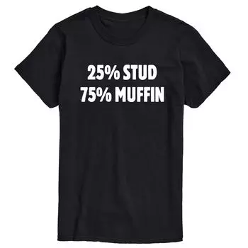 Мужская футболка 25 Percent с заклепками 75 Percent Muffin с рисунком Licensed Character, черный