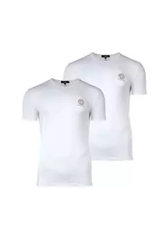 Мужская футболка, 2 шт. - майка, круглый вырез, круглый вырез, хлопок стрейч VERSACE