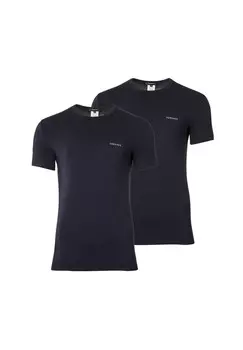 Мужская футболка, 2 шт - майка, круглый вырез, круглый вырез, хлопок стрейч VERSACE, темно-синий