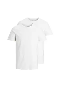 Мужская футболка, 2 шт. в упаковке - JACBASIC CREW NECK TEE, с коротким рукавом, однотонная, хлопок JACK & JONES