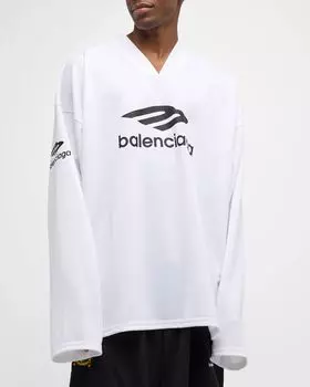 Мужская футболка 3B Sports Icon Ski с длинными рукавами Balenciaga, цвет 9000 White