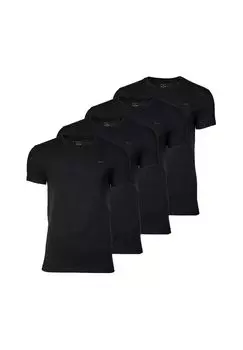 Мужская футболка, 4 шт. в упаковке - C-NECK T-SHIRT 4-PACK, круглый вырез, короткий рукав, хлопок GANT, черный