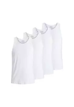 Мужская футболка, 4 шт. в упаковке - JACBASIC CREW NECK TEE, с коротким рукавом, однотонная, хлопок JACK & JONES