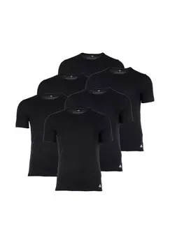Мужская футболка, 6 шт в упаковке — Active Core Cotton, круглый вырез, круглый вырез, однотонная Adidas, черный