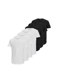 Мужская футболка, 7 шт. - JJENOA TEE CREW NECK, базовая, хлопок JACK & JONES, черный