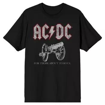 Мужская футболка AC/DC для тех, кто собирается поиграть в Rock Cannon Licensed Character, черный