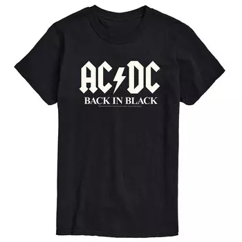 Мужская футболка ACDC Back In Black Glow с рисунком Licensed Character, черный