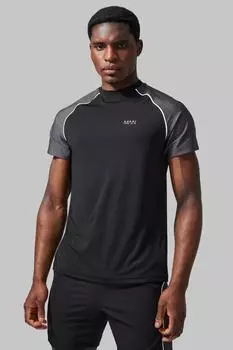 Мужская футболка active color bloc performance Boohoo, черный