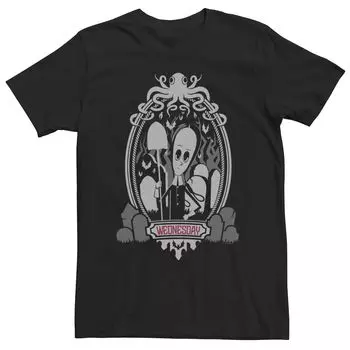 Мужская футболка Addams Family Wednesday с портретом в форме круга лопаты Licensed Character