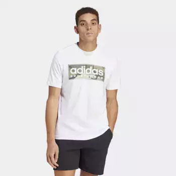 Мужская футболка adidas Camo Linear Graphic, белый/зеленый