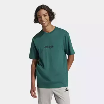 Мужская футболка Adidas Essentials Linear Single Jersey, зеленый